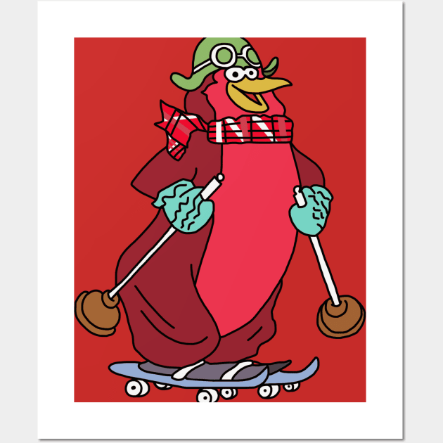 Skatebird Red Wall Art by ElviaMontemayor